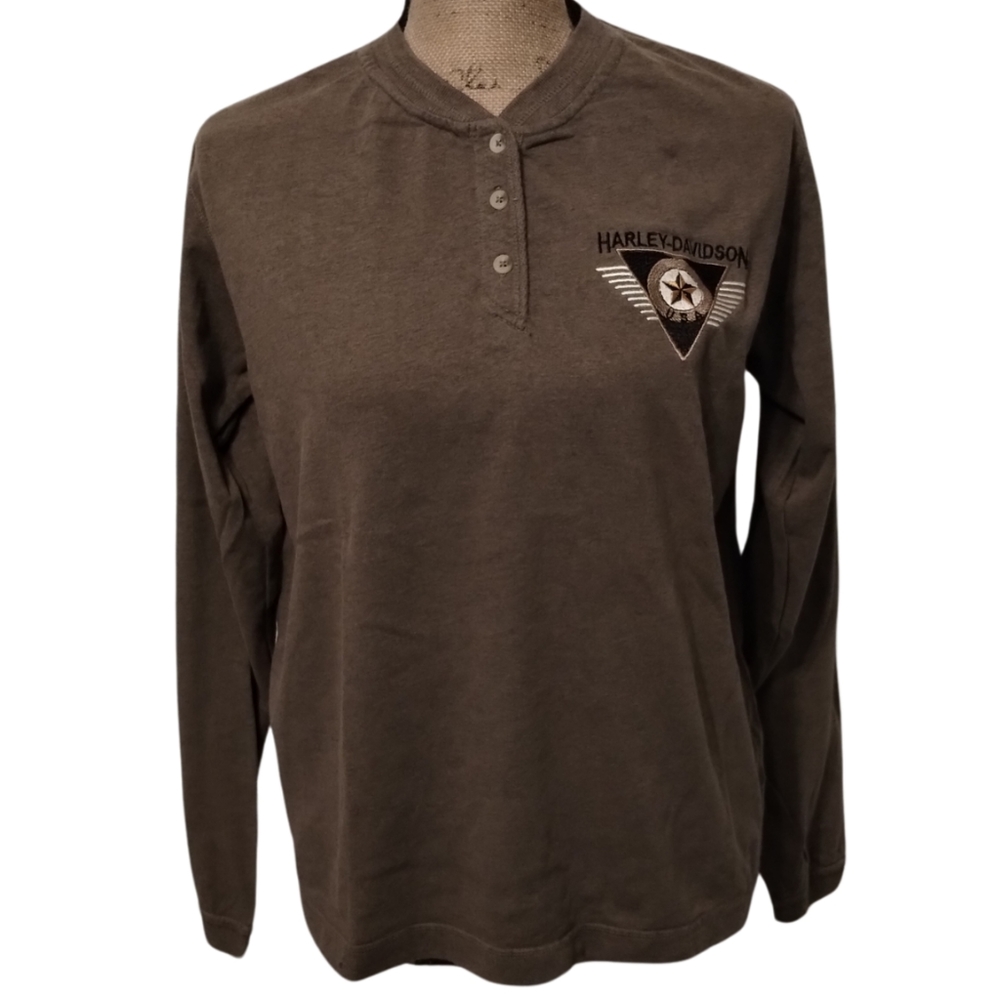 Harley Davidson Vintage Embroided Long Sleeve Size L New With Tags